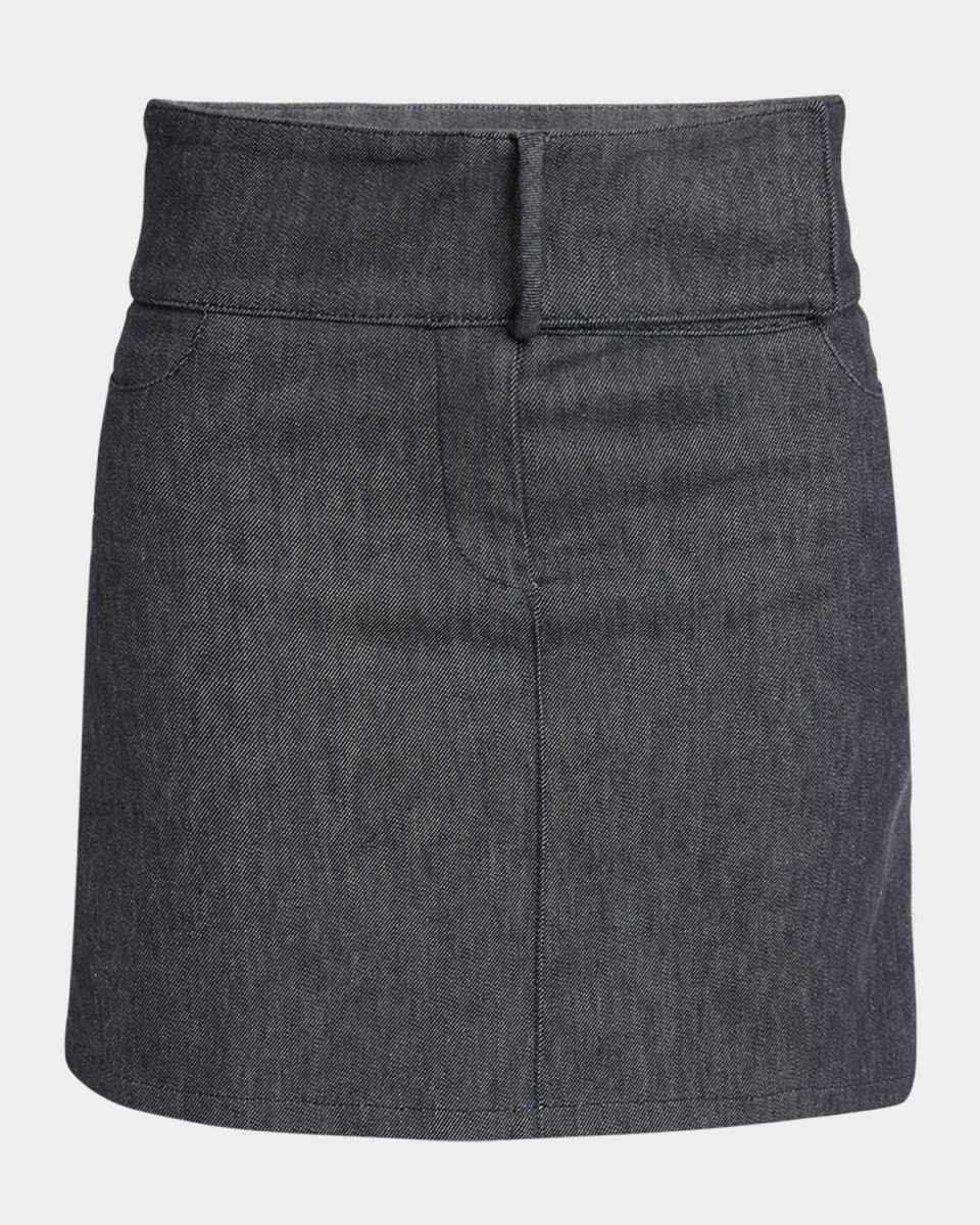 Belted Denim Mini Skirt